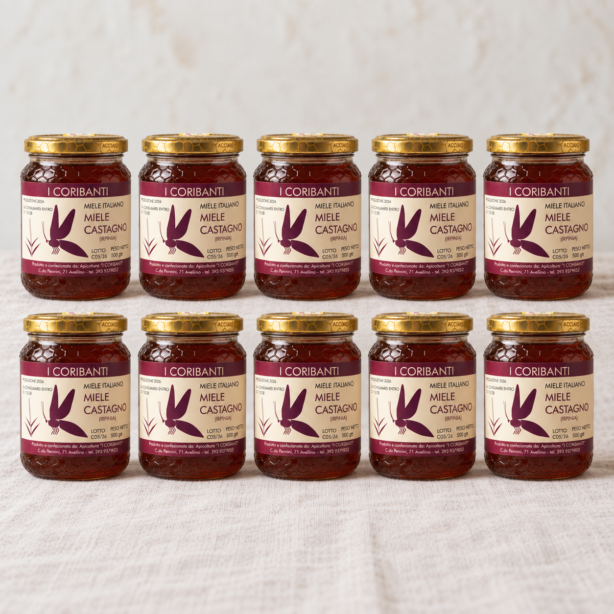 Miele di Castagno · Confezione da 10 vasetti · 5 kg