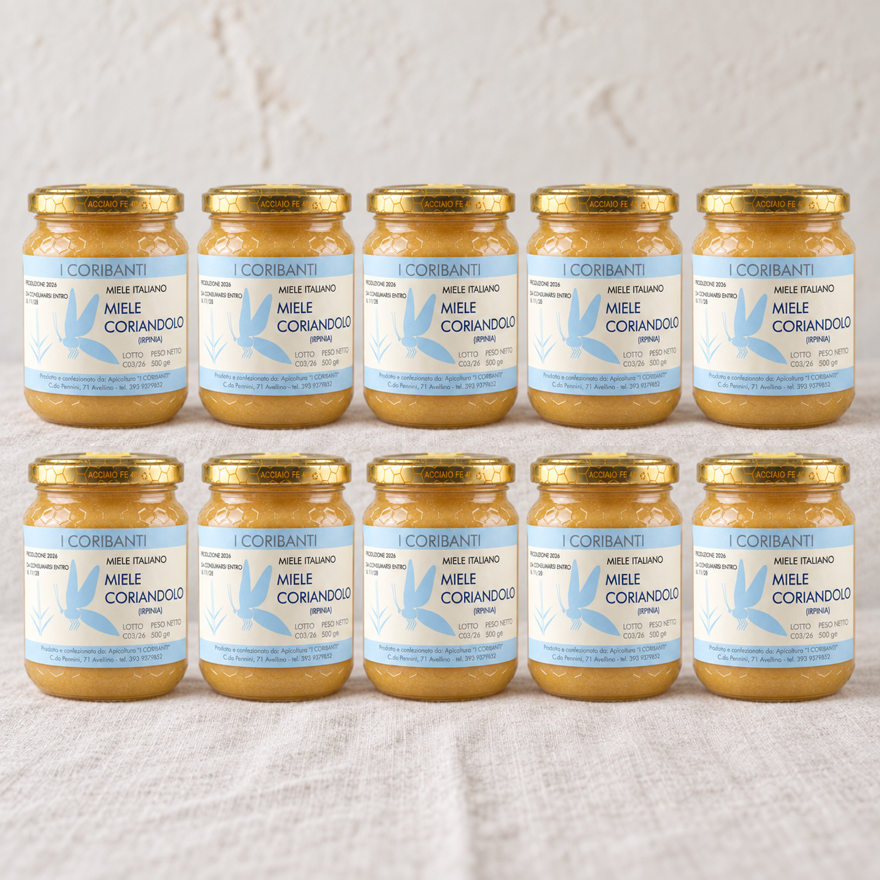 Miele di Coriandolo · Confezione da 10 vasetti · 5 kg