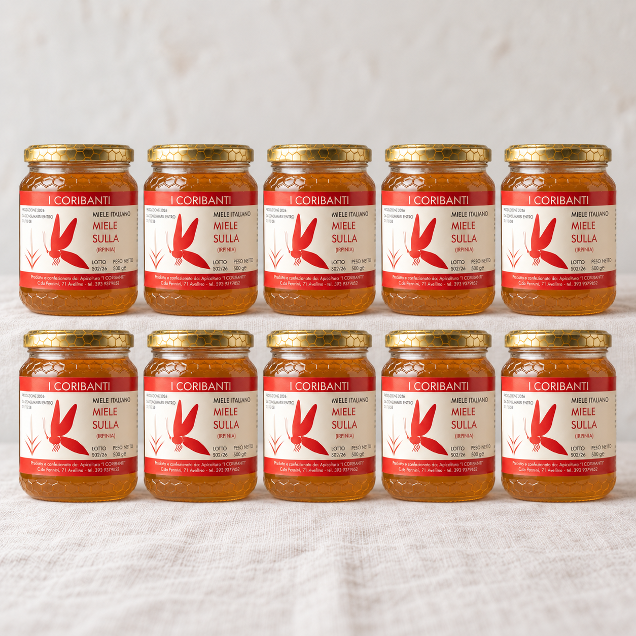 Miele di Sulla · Confezione da 10 vasetti · 5 kg
